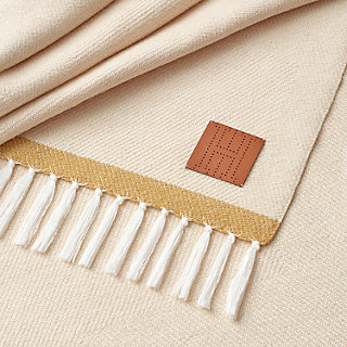 H Tape Lino blanket - Brown | Hermès USA